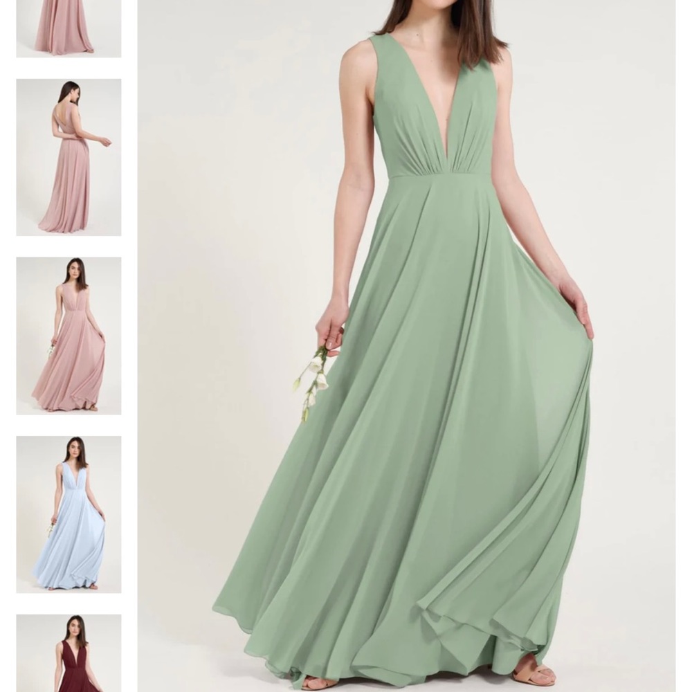 Bella bridesmaids Jenny Yoo Seaglass bridesmaids dress